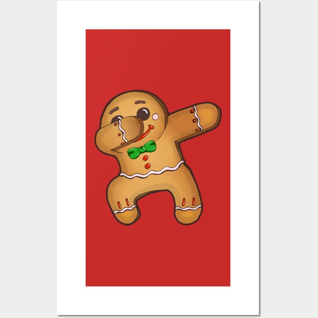 Dabbing Gingerbread Man Wall Art by zeno27